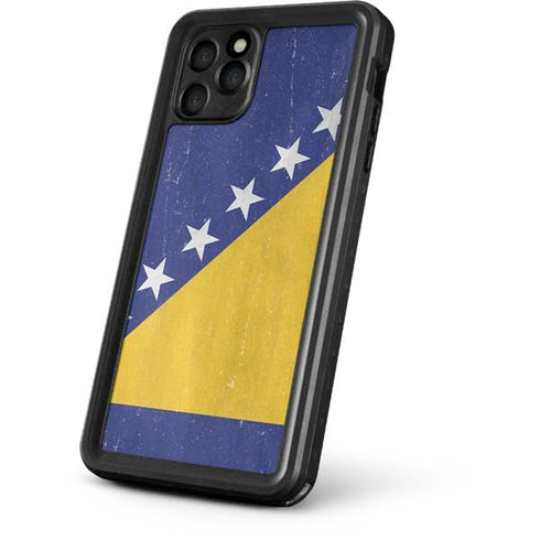 Bosnia and Herzegovina Flag Distressed iPhone 11 Pro Max Waterproof Case